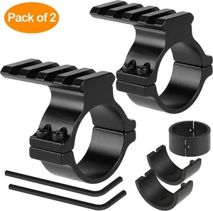 1/2 x Scope Barrel Mount 1''/30mm Ring Adapter with Flat Top 20mm Picatinny Rail - Picture 1 of 14