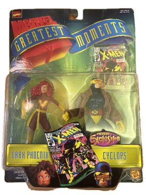 TOYBIZ Mervel Greatest Moments X-Men Dark Phoenix Vs Cyclops Figure - Image 1 of 4