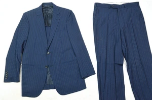 Traje Brooks Brothers Fitzgerald BrooksCool para Hombres 40R Azul Rayas Dos Botones - Imagen 1 de 24