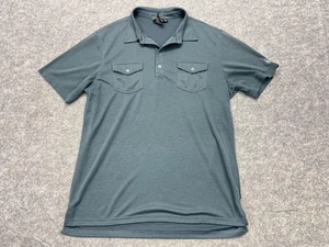 Kuhl Polo Shirt Mens Medium Blue Performance Short Sleeve Outdoor Pockets Hiking - Picture 1 of 7