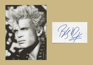Billy Idol - Tarjeta firmada rara + Foto - Certificado de autenticidad - Imagen 1 de 3