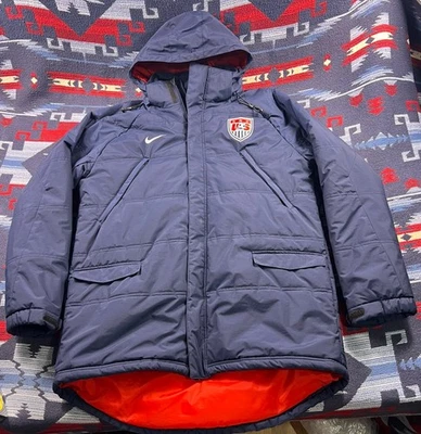 Vtg Y2K Nike USA US Soccer Jacket Parka Puffer USMNT United States Mens XL - Image 1 of 4