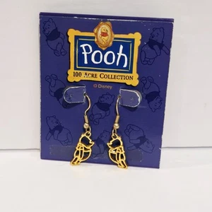Pendientes contorno Winnie The Pooh colección 100 acres tono dorado vintage - Imagen 1 de 5