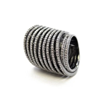 ANILLO ESPIRAL CRISTAL JOYERÍA NOir talla 6.5 Foto 1 de 4