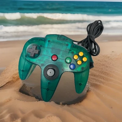 Controlador Nintendo 64 auténtico OEM Funtastic azul hielo palo apretado PROBADO Foto 1 de 4