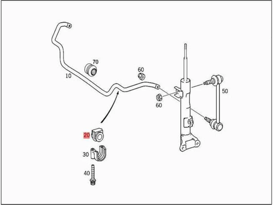 Buje de goma genuino MERCEDES C209 CL203 S203 W203 CLASE C W203 2033232085 Foto 1 de 1