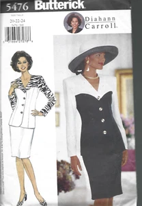 Chaqueta y falda talla grande Diahann Carroll Butterick patrón #5476-Misses 20-22-24 - Imagen 1 de 1