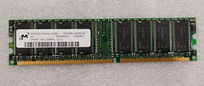 Micron 256MB DDR-266MHz PC2100 SDRAM Memory MT8VDDT3264AG-265B1 PC2100U-25330-A0 - Image 1 of 4