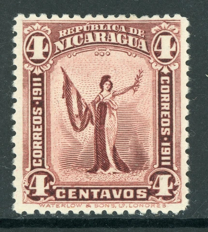 Nicaragua 1912 Liberty 4¢ Brown Violet Sc 298 Mint W743 Cover