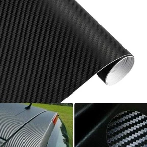 3D Black Carbon Fibre Vinyl Car Wrap Film Air Bubble Free UK Stock - Picture 1 of 6