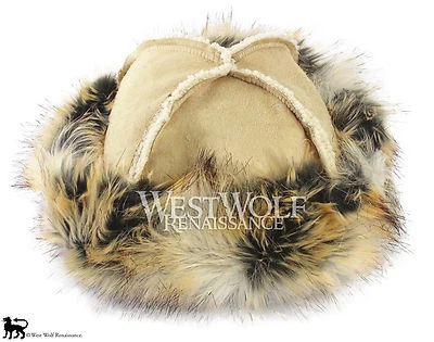 Wild Fox Fur-Trimmed Viking Hat - Faux Fur - Norse/helmet/cap/armor/larp/cosplay - Image 1 of 4