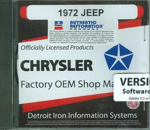 Jeep Shop 1972 manual de carrocería en cubiertas de CD todos los modelos - Imagen 1 de 1