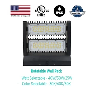 Rotatable LED Wall Pack 11200Lms Watt & Color Selectable(80/60/40W-30/40/50K)DLC - Picture 1 of 10