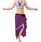 Belly Dance Rock Wrap Ruffle Skirt Tribal Dance One Side Slit Flair Skirt C16