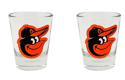 2 PACK BALTIMORE ORIOLES MLB GAMEDAY 2 0Z SHOT GLASSES BY HUNTER FREE SHIPPING Cover