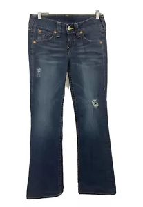 True Religion Size 28 Becky Bootcut Dark Wash Jeans Distressed - Picture 1 of 12