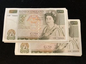 Gill Christopher Wren Fünfzig Pfund £50 Banknote (1988-91) B356 Sehr schön Präfix C oder D - Bild 1 von 2