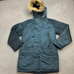 N 3B Jacket Adult Small Blue Army Extreme Cold Parka Snorkel Outdoors Hood Men - Picture 1 of 11
