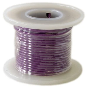 25 Feet Purple 22 Gauge Solid Hook-Up Wire, Tinned Copper, PVC Insulation - Picture 1 of 1