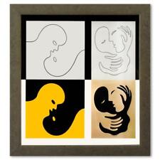 Vasarely "Amor (1,2) & Catch II (A, B) de la série Graphismes 3" Framed Art