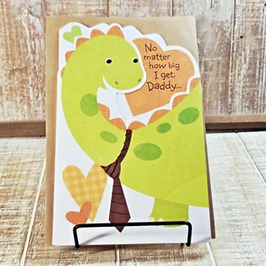 American Greetings Father's Day Card Daddy Dinosaur Trifold Green Orange - Picture 1 of 9