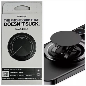 OhSnap - Snap 4 Luxe magnetischer Handygriff - ultradünn, passt jedem Telefon SCHWARZ - Bild 1 von 6