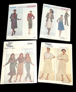 4 VOGUE Patterns Calvin Klein 1320 1619 2064 2283 Size 8 Dress Jacket Pants Etc - Picture 1 of 13