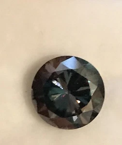 2CT VS2 9.80mm   Brownish  GREEN LOOSE MOISSANITE - Picture 1 of 3