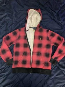 Polo Ralph Lauren Boys Flannel Sherpa Lined Hoodie Size L(14-16) - Picture 1 of 6