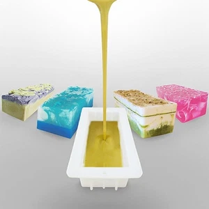 Large Loaf Soap Mold Silicone Rectangular Mould DIY Handmade Swirl Making Tools - Picture 1 of 9