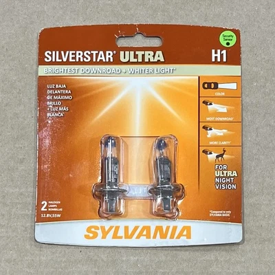 Sylvania H1 Silverstar ULTRA High Performance Headlight Pair Set 2 Bulbs - Image 1 of 4