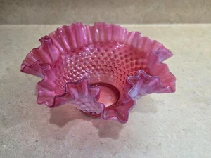Fenton Art Vetro Piano Cottura Chiodo Arruffato Mirtillo Opalescente Cesto Piatto 10x4,5 - Foto 1 di 7