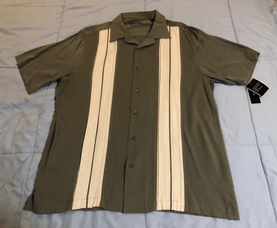 New Alfani Silk Mens Button Down Shirt Size L - Image 1 of 4
