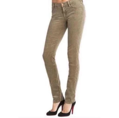 Pantalones de pierna de cigarrillo de pana tiro medio J Brand en arenisca - 32 Foto 1 de 4