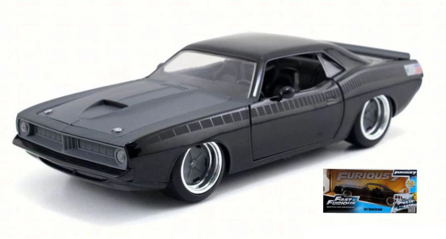 Jada Toys PLYMOUTH BARRACUDA 1970 FAST & FURIOUS 7 BLACK 1:24 - Immagine 1 di 1