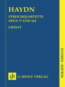 Study Score for Haydn String Quartets Vol XI Op 77 & 103 Henle Urtext 7x10 Book - Picture 1 of 1
