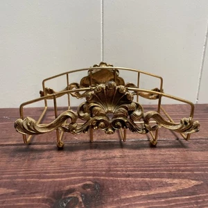 Hollywood Regency Geschirrtuchhalter - Messing mit Fuß vergoldet - Bild 1 von 6