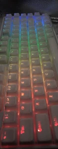 75% Custom Mechanical Keyboard White And Thocky , No Click Switches , - Photo 1/6