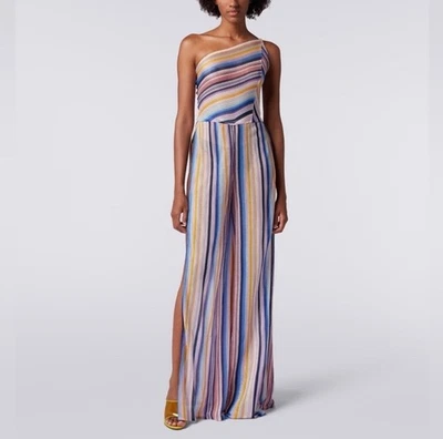 Missoni one shoulder striped jumpsuit beach cover up IT 44/8 NWT Foto 1 de 4