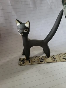 Vintage Jaap Ravelli Ceramic Charcoal Brown Cat 1950's Holland (Netherlands) - Picture 1 of 10