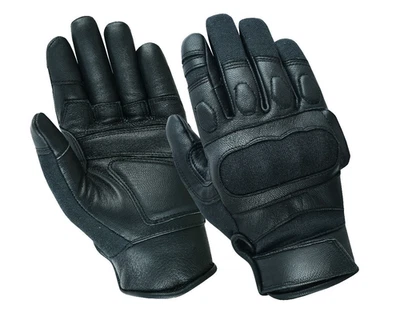 男式黑色皮革手套可移除保护指关节,摩托车户外 — 第 1/4 张图片