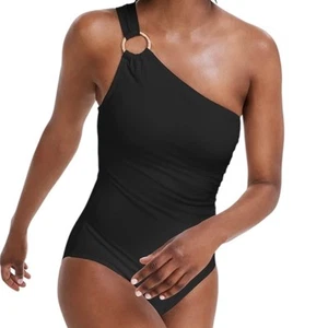 Michael Kors Women’s One Shoulder Underwire One Piece Swimsuit Black Size 12 - Picture 1 of 3