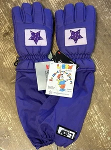 NWT L-BOW Thinsulate Retro Purple Star Waterproof Winter Snow Gloves Youth Girls - Picture 1 of 9