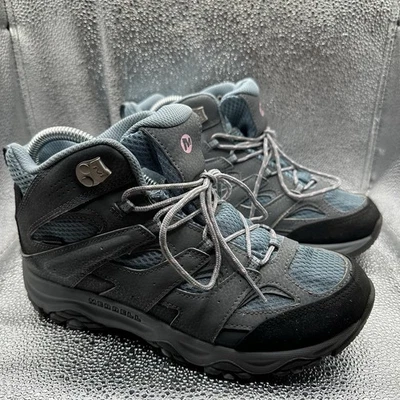 Merrell Moab 3 Big Kids 登山靴 防水 中号 6 码 皮革 网眼 清洁 — 第 1/4 张图片