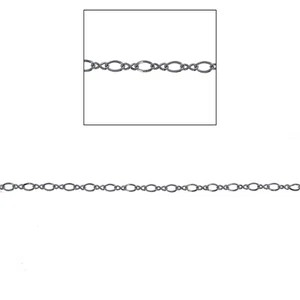 1 foot - Sterling Silver, Small Figure 8 Chain, Twisted Figure 8 Small Links, 1f - Picture 1 of 2