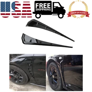 Black Soft TPU Side Fender Air Vents – 2Pcs Sporty Car Exterior Trim Accessories - Picture 1 of 8