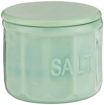 Tablecraft Salt Cellar with Lid 3.75" x 3.75" x 3.125" Green - Image 1 of 4