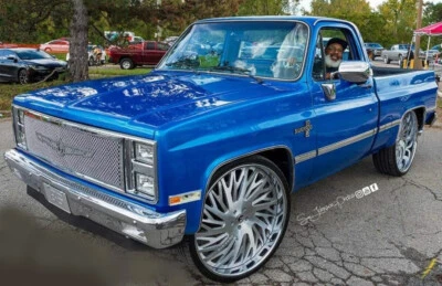 Chevy C10 GMC C/K 1973-1987 camión malla parrilla cromada Tiarra doble tejido Foto 1 de 4