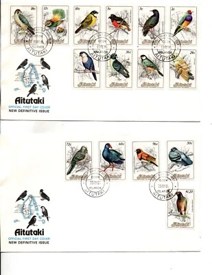 Aitutaki  FDC Sc#322 to 338 on 3 covers-birds - Image 1 of 2