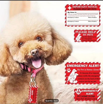 2-Piece Essential Pet Safety Kit -Emergency Alert Card for Wallet & Key Tag Set - Image 1 of 4